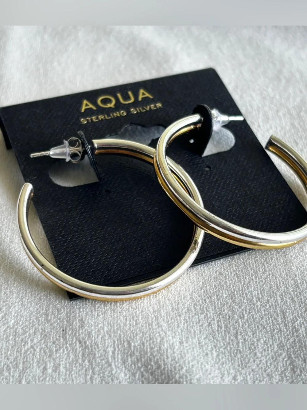 Two Tone Sterling Silver Earrings - Picture 2 of 10